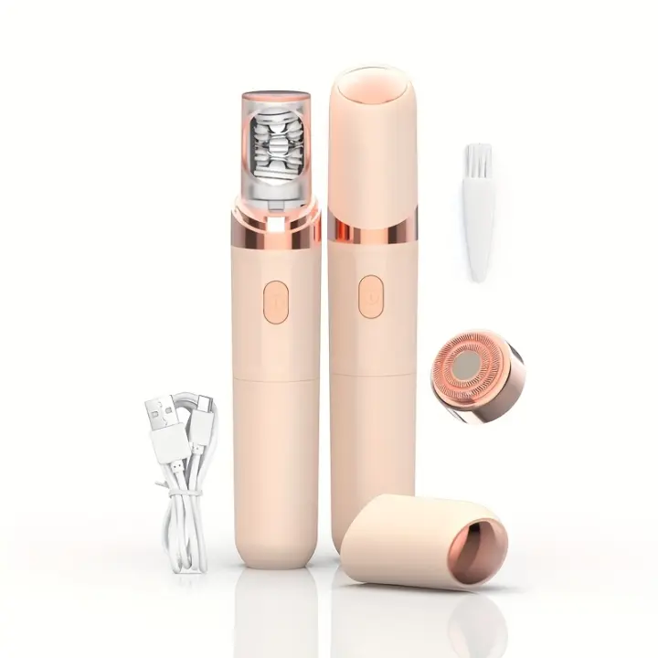Depiladora y Afeitadora eléctrica 2 en 1 para mujeres Conduroma, depilación facial recargable USB, removedor de pelo portátil con luz LED para cara, piernas, bikini-350mAh batería de litio Gl - 1