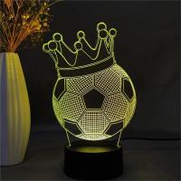 Lámpara De Noche 3D De Fútbol Ilusión Óptica Con Toque Y Cambio De Color Ambiental 7 Colores Para El Dormitorio - details 0
