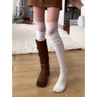 Calcetines Largos De Encaje Para Mujer Calcetines Over-the-Knee Calientes En Blanco Y Negro Calcetines De Pierna Larga Lolita - details 8