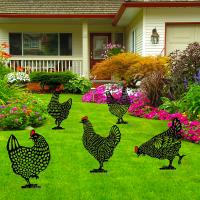 Estatua De Silueta De Pollo Vacío De 10 Pulgadas Arte De Jardín Decorativo De Hen Realista Adorno Para Exterior Material Plástico - details 2