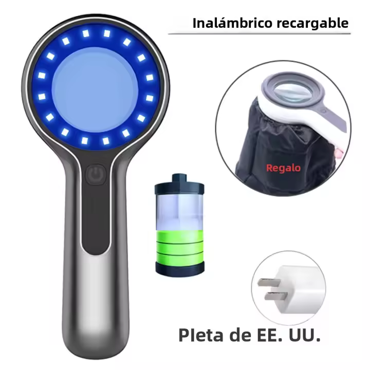 Análisis De Piel Con Lámpara De Madera NEW Woods Magnificador UV Para Pruebas De Belleza Y Cuidado De La Piel Luz Analytică De 16 LED Vida Útil De 15000 Horas - 1