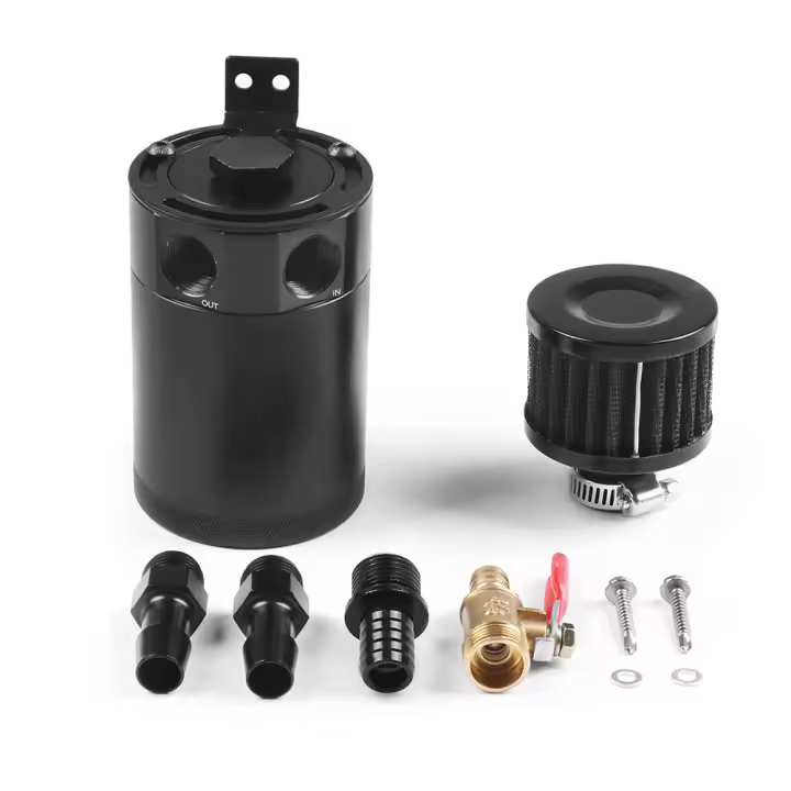 Tanque De Aceite Universal De Aluminio 2-Port/ 3-Port Con Filtro De Respiradero Mini Separador De Aceite Para Motor - 1