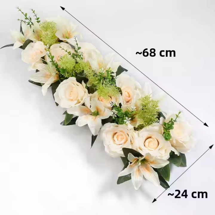 Arco De Boda Rojo Y Lily 60cm Flores Artificiales Para Decoración De Bodas Y Jardines Hechas De Seda Originaria De Zhejiang - 1