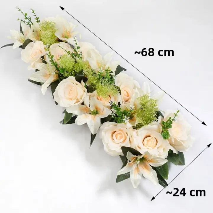 Arco De Boda Rojo Y Lily 60cm Flores Artificiales Para Decoración De Bodas Y Jardines Hechas De Seda Originaria De Zhejiang - 1