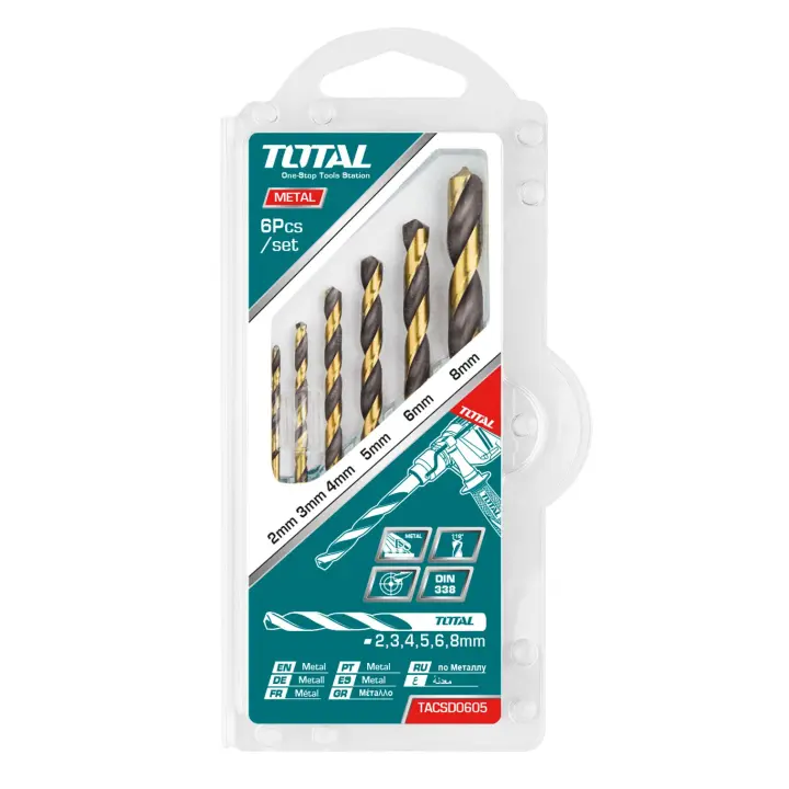 Juego de brocas para metal HSS Total. Varias medidas a elegir. - 1