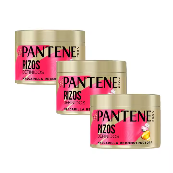Pantene Pro-V Rizos Definidos Mascarilla Capilar De Keratina Para Pelo Encrespado Y Rebelde, 3x500 ml - 1