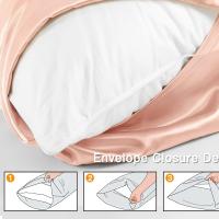 Alfombrilla De Seda Y Satén En Color Sólido Cubierta De Almohada Suave Y Multicolor Para Cama Tamaño 66x51cm Decoración Del Hogar - details 12