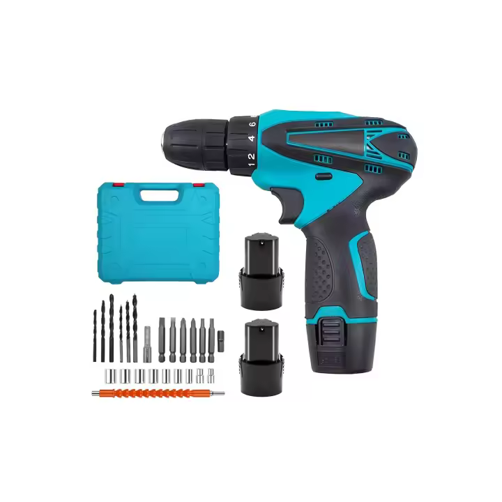 Mediawave Store Taladro de batería de 12V Taladro con doble batería recargable y luz LED Jardín y hogar DIY Hardware Herramientas eléctricas Multitools Herramienta de bricolaje inalámbrica - 1