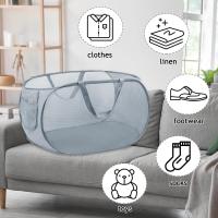 Cesta de Lavadería plegable con ASA (2 Unidades), cesta de Malla portátil, cesta de Malla emergente plegable para baño, dormitorio y Viajes. - details 2