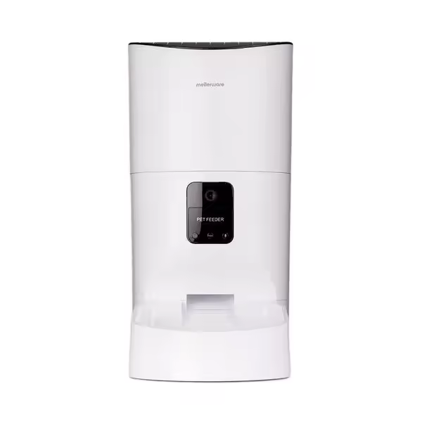 Mellerware - Comedero Automático Petto Eat con Cámara HD y Grabación de Voz, Dispensador Comida cuenco App WiFi 2.4GHz Apto Lavavajillas, Programable, Perros, Gatos, Animales, Mascotas - 1