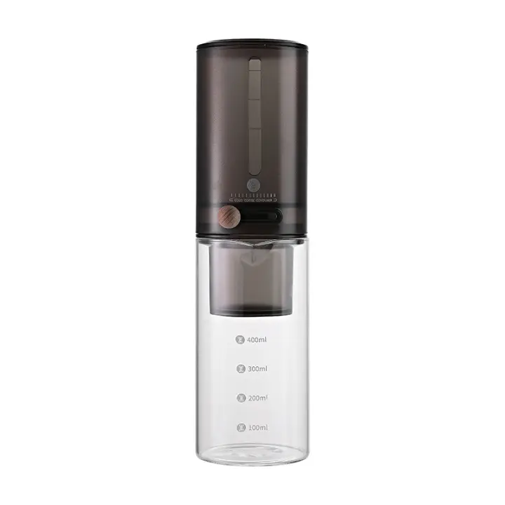 Cafetera Cold Brew, (4 Tasas/600 ml) para café frío, cafetera de bebidas frías, de Goteo Cafeteras, tasa de Goteo ajustable, viene con 100 Papeles de filteras. (Negro) - 1