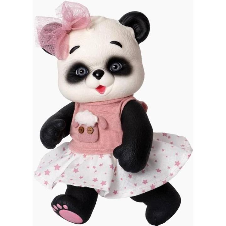 OSO PANDA CON VESTIDO ROSA Y BLANCO DE ESTRELLAS – TERNURA Y DETALLE EN CADA COSTURA