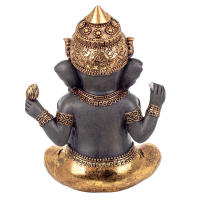 CAPRILO REGALOS & DECORACIÓN Figura Budista Decorativa de Resina "Ganesha Meditando-Dorada" Adornos y Esculturas. Regalos Originales. Decoración Hogar. 10,50 x 7,50 x 14,50 cm - details 1