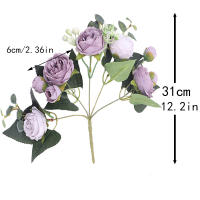 Flores Artificiales De Paeonia Rosa Persa Silken Para Decoración De Hogar Y Bodas DIY Arreglo Floral Para Sala De Estar Y Jardín - details 1