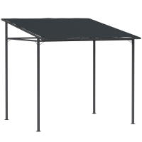 Outsunny Pérgola de Pared 2,4x2,4 m Cenador de Jardín con Techo Inclinado Protección UV 30+ Impermeable y Marco de Metal para Patio Terraza Balcón - details 0