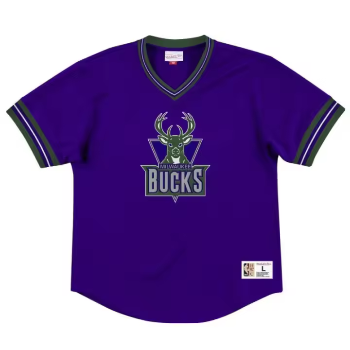 CAMISETA MILWAUKEE BUCKS MESH CREWNECK "NBA UNBEATEN"  - MITCHELL & NESS Mitchell & Ness - 1