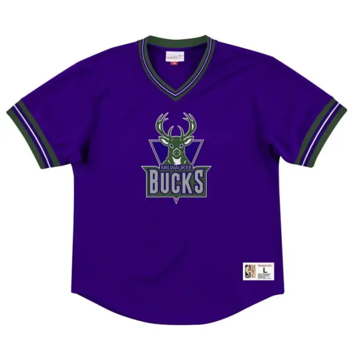 CAMISETA MILWAUKEE BUCKS MESH CREWNECK "NBA UNBEATEN"  - MITCHELL & NESS Mitchell & Ness - 1