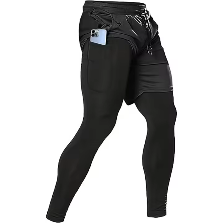 Pantalones Deportivos 2 En 1 Para Hombres Entrenamiento Deportivo Ropa De Acorazado Correr Pantalones Gimnasio Fitness Ropa Deportiva Hombre - 1