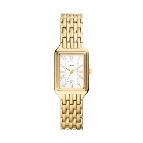 FOSSIL Reloj Raquel de Acero Inoxidable en Tono Dorado con Tres Agujas y Fecha ES5220 - 1
