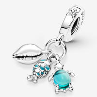 Pandora Charm de Colgante en Plata de Peces, Tortugas y caracoles, Todo en One 791697 C01,Incluye Caja Original - details 0