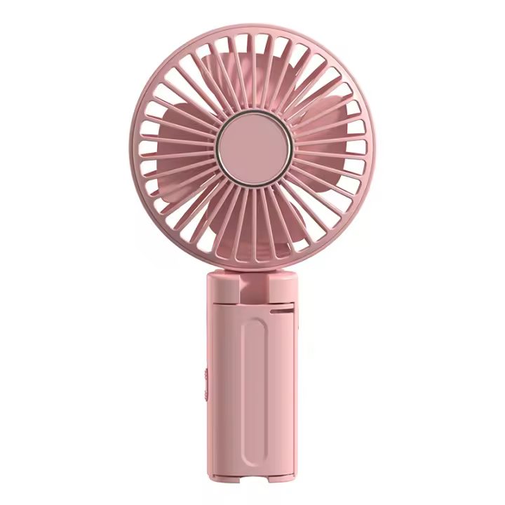Handheld Rechargeable Personal Fan, Hangable Umbrella Fan with Flexible Stand, Perfect for Library, Camping, Office (Black) - 1