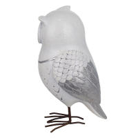 CAPRILO REGALOS & DECORACIÓN Figura Decorativa Blanca de Resina "Búho Plantado" Adornos y Esculturas. Animales. Regalos Originales. Decoración Hogar. 9 x 10 x 17,50 cm - details 3