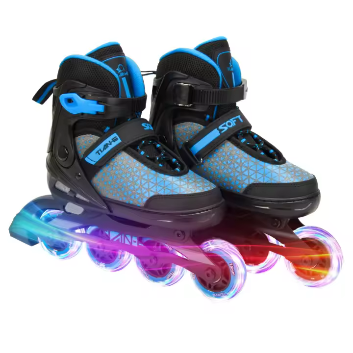 ALLINLIFE Patines en Línea,Patines en Línea para Niños y Adolescentes,Patines 4 Ruedas con Ruedas Luminosas Tamaño Ajustable,Uso en Interiores Exteriores - 1