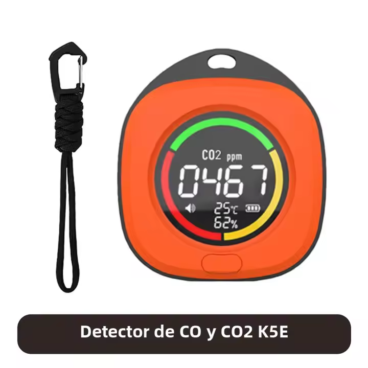 Detector De Monóxido De Carbono Y Dióxido De Carbono K5E Mini Monitor De Calidad Del Aire Portátil Recargable USB Tipo-C Para Interiores Y Viajes - 1
