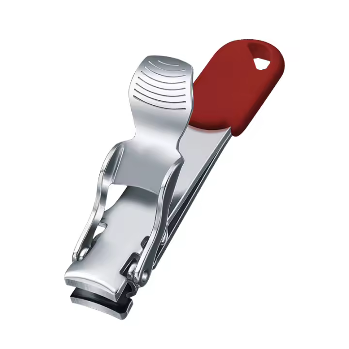 Tijeras para uñas (2 funciones, tijeras para uñas, lazo de sujeción) acero inoxidable, rojo - 1