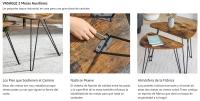 VASAGLE Juego de 2 Mesas Auxiliares, Mesas de Nido, Mesas de CafÉ, para SalÓn, Comedor, Dormitorio, Estilo Industrial, MarrÓn RÚstico y Negro - details 1