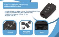 Banner - Carcasa mando llave coche 3 botones compatible con Hyundai Negro
