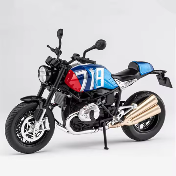 Modelo a Escala 1:12 De Motocicleta R Nine T En Aleación Con Sonido Y Luz Vehículo De Juguete Para Coleccionistas Y Niños Simulación off Road Sin Batería Material Metálico - 1