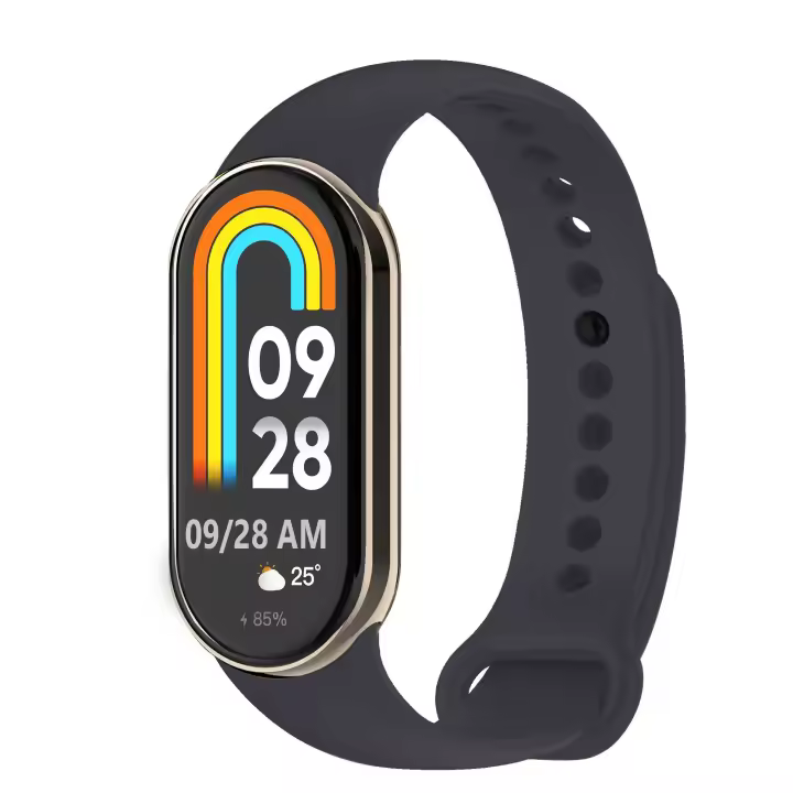 Ociodual Correa de Recambio para Xiaomi Mi Band 8, de color Gris oscuro, Pulsera de Repuesto de Silicona Suave Flexible Sport Goma Transpirable - 1