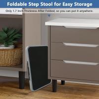 ARISE SHOP-Taburete plegable de metal con escalera portátil de 1 escalón, taburete plegable antideslizante con plataforma de goma antideslizante, taburetes de capacidad de 330 libras para adultos, niños, cocina, inodoro, baño, campamento, oficina, - details 4