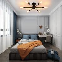 Lámpara De Techo De Hierro Nórdico Con 6 Luces Para Decoración De Piso Bajo Sala De Comedor Y Sala De Estar E27/E26 Soporte AC85-260V - details 16