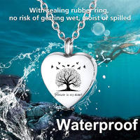 Collar Urna De Vida De Árbol Para Hombres Y Mujeres Joyería De Cremación Para Restos De Amados Recuerdo Locket De Urna De Corazón De Acero Inoxidable - details 2