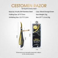 Afeitadora Manual Profesional Cuchillo De Afeitar De Acero Inoxidable Doble Facedad Para Barba Y Cabello Herramienta De Afeitar Para Hombres - details 5