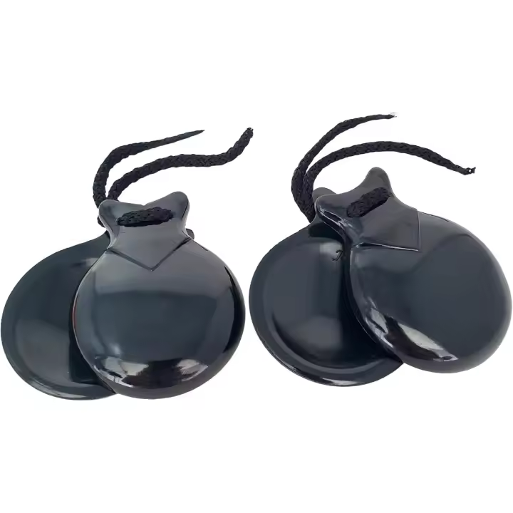 Castañuelas de Bakelita 200-7 ROCKSTAR MUSIC -  Negras: Instrumento de Percusión Perfecto para Iniciar en los Bailes Flamencos, Para Jóvenes y Adultos Principiantes - 1