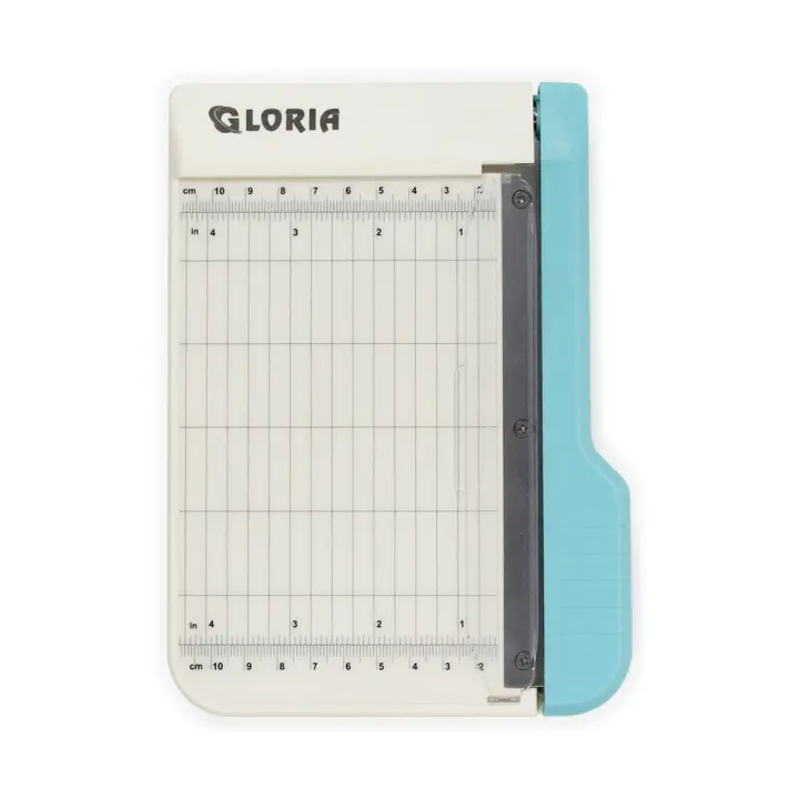10444-20 Cortador de papel manual portátil - Cizalla de palanca pequeña– Guillotina Manual de plástico resistente con palanca, compacta y ligera – Ideal para Oficina, Escuela, Papelería o Uso Doméstico - 1