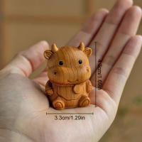 Adornos Miniatura De Los Doce Signos Del Zodíaco Carpintería De Madera Rata Buey Tigre Conejo Dragón Serpiente Modelo Animal Pequeño Decoración De Escritorio Oficina Regalo - details 3