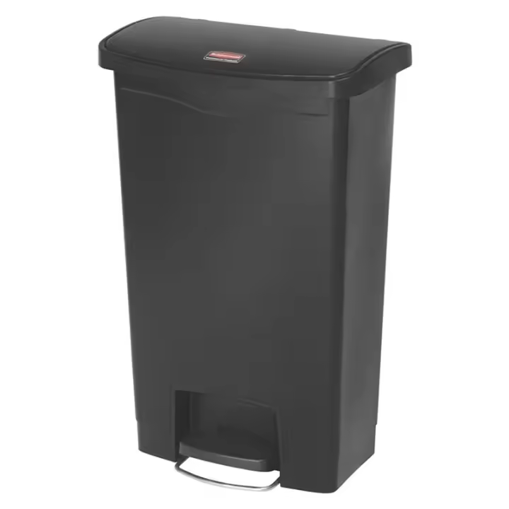 Rubbermaid Slim Jim® de pedal frontal 50 l de resina negro - 1