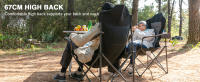 Silla Camping 150kg Alta Silla Plegable Camping Acolchada Resistent Sillas Jardin Respaldo Silla Playa Plegabler Alto con Bolsillo y Portavasos Sillas Terraza Exterior Silla Director - details 3