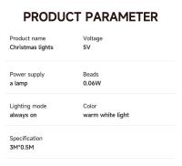 Luces Navideñas LED Decorativas En Forma De Estrella Y Cortina Para Arbolito De Navidad Cadena De Luces Para Crear Ambiente Festivo - details 10