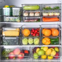 Caja de almacenamiento de nevera-Organizador de cajones de nevera, caja de almacenamiento para nevera, cocina, despensa, armarios y encimeras (claro) - details 2