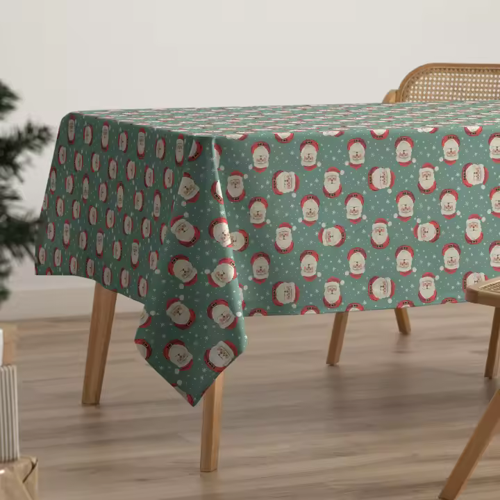 Gamusi Mantel navidad antimanchas algodón estampado impermeable tacto tela NOEL - 1