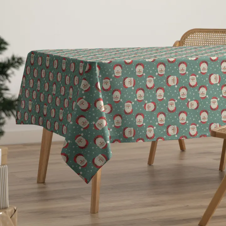 Gamusi Mantel navidad antimanchas algodón estampado impermeable tacto tela NOEL - 1