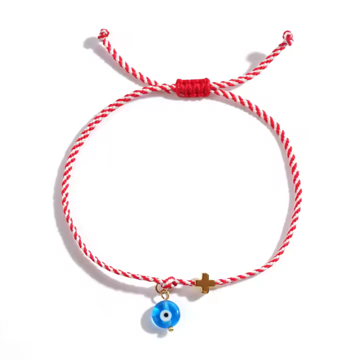 Pulsera De Cristal Martis Primavera 2024 Shinus Con Ojo De Mal Dicho Y Cruz Griega Para Mujer Joyería Discreta Regalo De Cumpleaños - 1