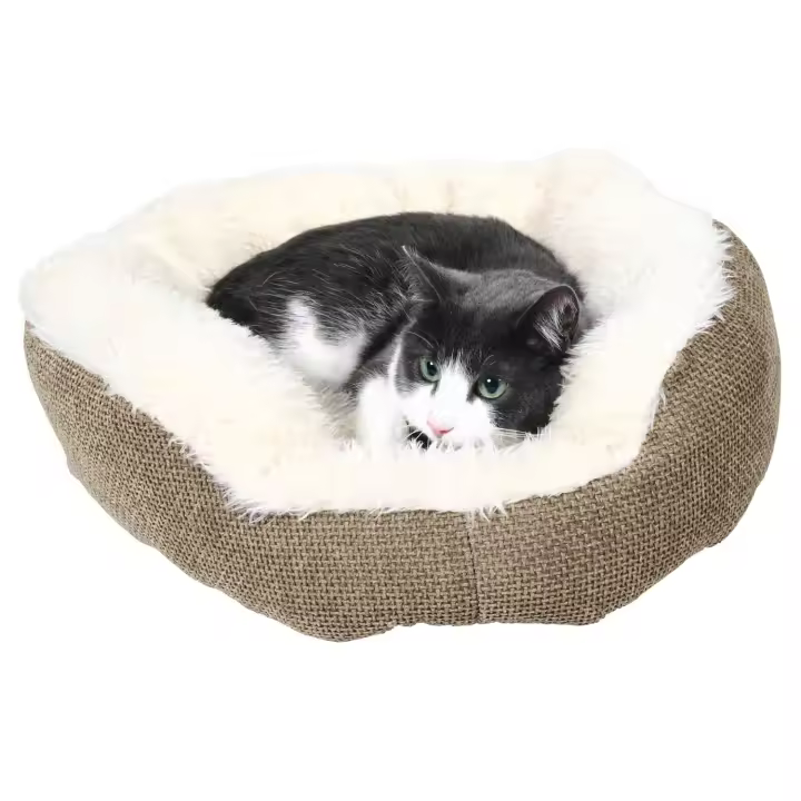 TRIXIE Cama Yuma | Cama Confort Yuma, 45 cm, Marrón-Blanco Lana - 1