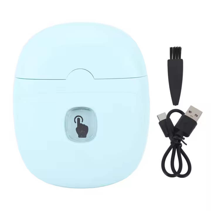 Cortauñas automático eléctrico de 2 velocidades con luz LED y carga USB, cortauñas de seguridad para bebés, niños y adultos, color verde té - 1