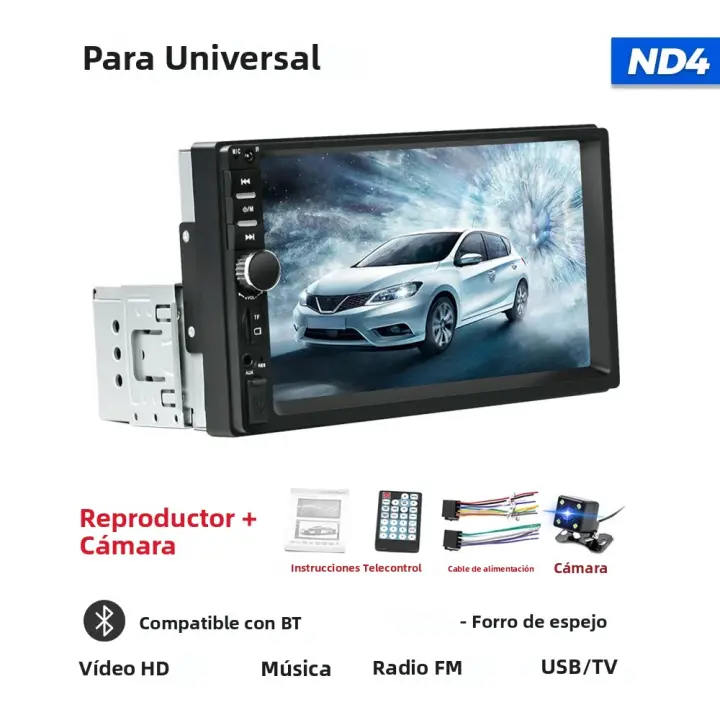 NaviFly 1 Din ND4 Reproductor Multimedia Para Coche Universal 7 Pulgadas Con Audio MP5 BT AUX USB TF FM Espejo De Teléfono - 1